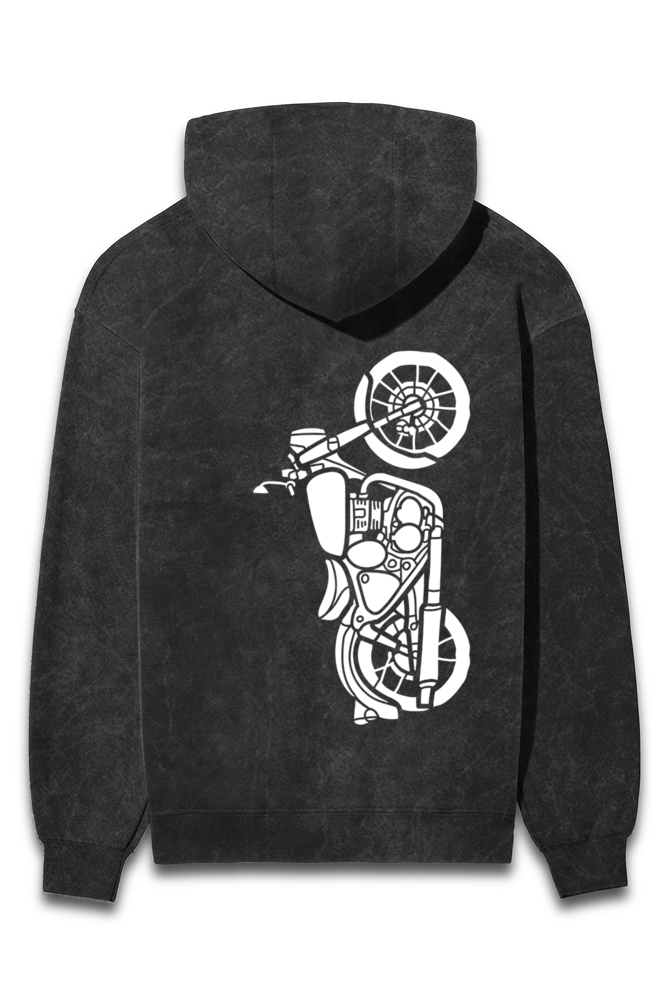 Acid Washed Bike Themed Hoodie for Men Women Buy Online in India