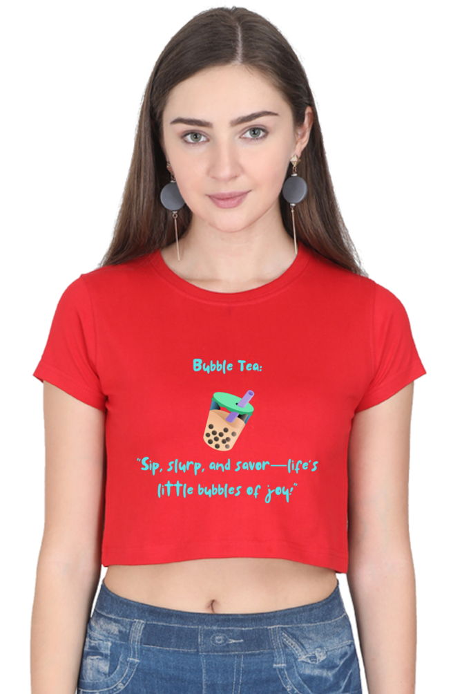 Cute bubble tea-crop top