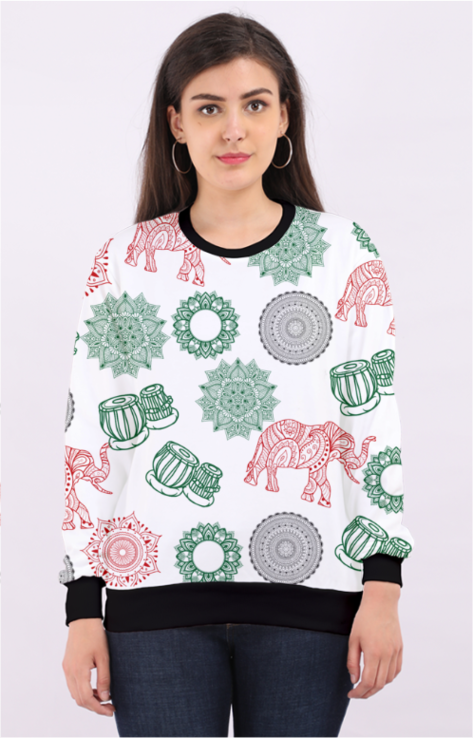 Festive Style Oversize Sweatshirt-Women