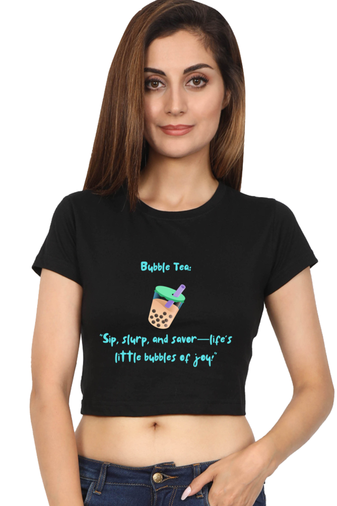 Cute bubble tea-crop top