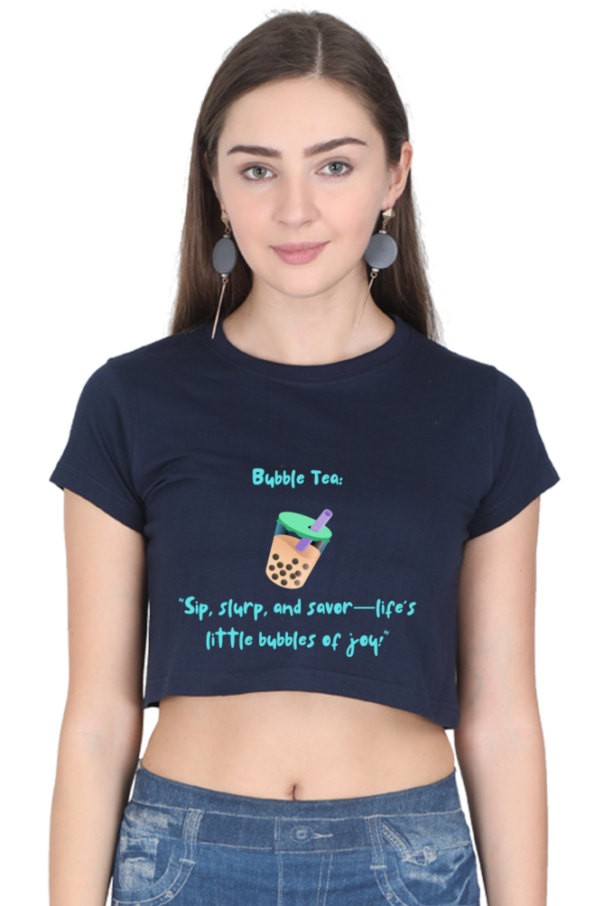 Cute bubble tea-crop top