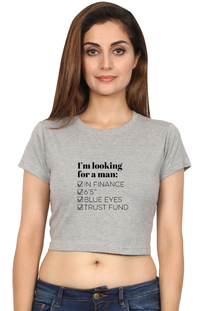 I'm looking for a man in finance - crop-top t-shirt - Premium Quality -Women