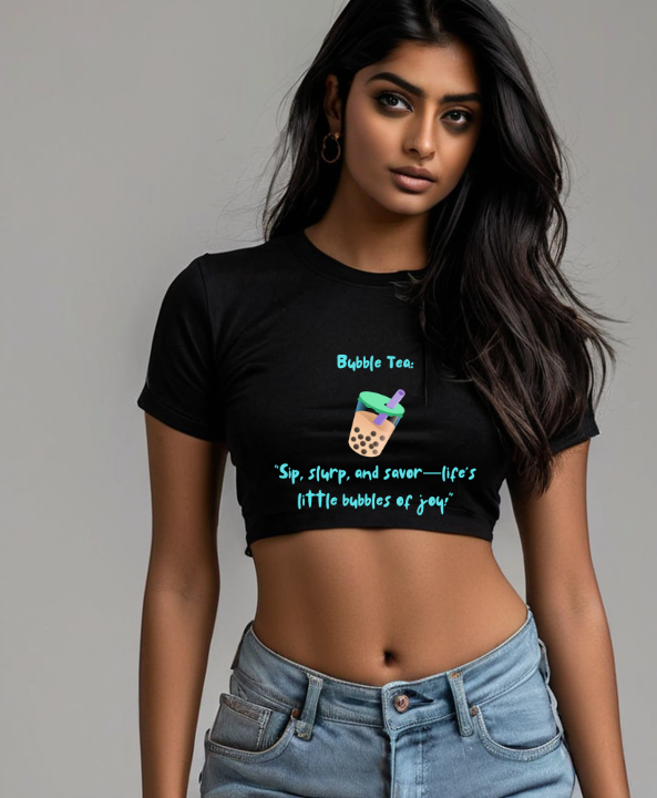 Cute bubble tea-crop top